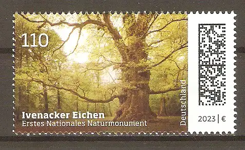 Briefmarke BRD Mi.Nr. 3775 ** Erstes Nationales Naturmonument 2023 / Ivenacker Eichen (Quercus robur) #2024413