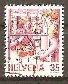 Briefmarke Schweiz Mi.Nr. 1324 ya o Postbeförderung 1986 / Postschalter #