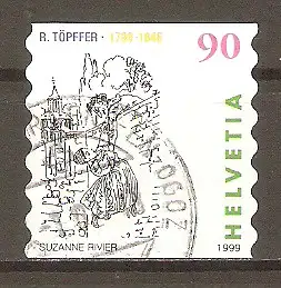 Briefmarke Schweiz Mi.Nr. 1678 o 200. Geburtstag von Rodolphe Töpffer 1999 / Bildergeschichte „Die Liebesabenteuer des Monsieur Vieux Bois“ #2024422