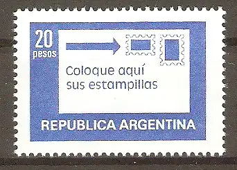 Briefmarke Argentinien Mi.Nr. 1362 y (Papier ph.) ** Postdienst 1978 / Richtige Frankierung #2024431