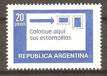 Briefmarke Argentinien Mi.Nr. 1362 y (Papier ph.) ** Postdienst 1978 / Richtige Frankierung #