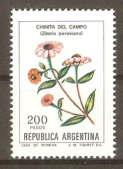 Briefmarke Argentinien Mi.Nr. 1558 y ** Blumen Argentiniens 1982 / Peruanische Zinnie (Zinnia peruviana) #