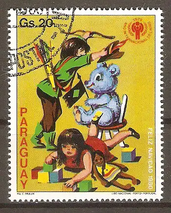 Briefmarke Paraguay Mi.Nr. 3310 o Weihnachten; Internationales Jahr des Kindes 1980 / Spielende Kinder #2024443