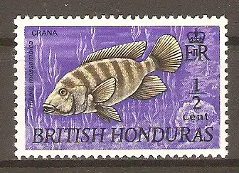 Briefmarke Britisch Honduras Mi.Nr. 231 ** Einheimische Tierwelt 1969 / Mosambik-Buntbarsch (Tilapia mossambica)  #