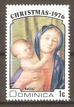 Briefmarke Dominica Mi.Nr. 506 ** Weihnachten 1976 / Madonnengemälde von Bellini #