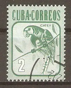 Briefmarke Cuba Mi.Nr. 2607 o Tiere 1981 / Kuba-Sittich (Aratinga euops) #