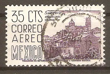 Briefmarke Mexiko Mi.Nr. 984 II o Einheimische Bilder 1950 / Kirche Santa Prisca in Taxco #