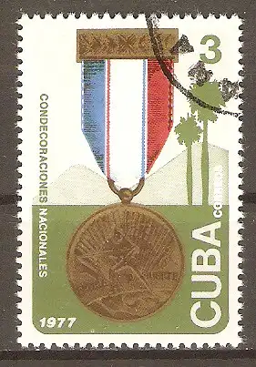 Briefmarke Cuba Mi.Nr. 2231 o Nationale Auszeichnungen 1977 / Orden und Ehrenzeichen #2024454