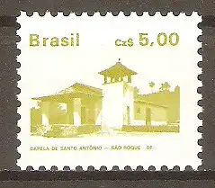 Briefmarke Brasilien Mi.Nr. 2198 A ** (gez. K 11¾:11) Bauwerke 1986 / Antonio-Kapelle in São Roque, São Paulo #