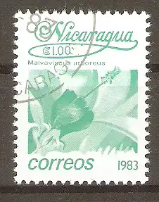 Briefmarke Nicaragua Mi.Nr. 2368 o Blumen 1983 / Beerenmalve (Malvaviscus arboreus) #2024461