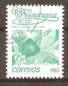 Briefmarke Nicaragua Mi.Nr. 2368 o Blumen 1983 / Beerenmalve (Malvaviscus arboreus) #