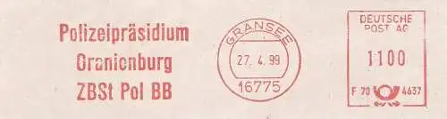 Freistempel F70 4637 Gransee - Polizeipräsidium Oranienburg ZBSt Pol BB (#9)