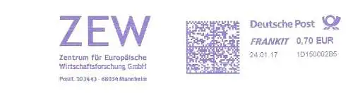 Freistempel 1D150002B5 Mannheim - ZEW Zentrum für Europäische Wirtschaftsforschung GmbH (#72)