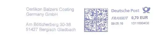 Freistempel 1D110004CE Bergisch Gladbach - Oerlikon Balzers Coating Germany GmbH (#257)