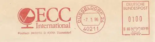 Freistempel B66 8315 Düsseldorf - ECC International (Abb. Stilisierter Globus) (#340)