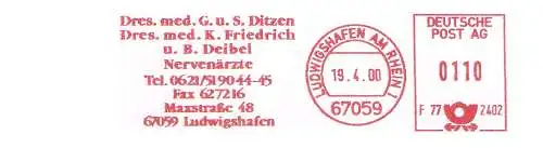 Freistempel F77 2402 Ludwigshafen am Rhein - Nervenärzte Ditzen Friedrich Deibel (#466)
