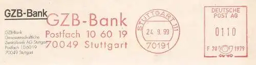 Freistempel F70 1979 Stuttgart - GZB Bank (#515)