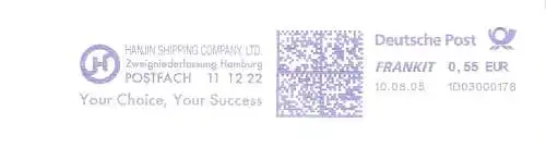 Freistempel 1D03000178 Hamburg - Hanjin Shipping Company Ltd. (#696)