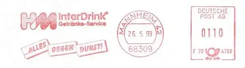 Freistempel F70 4708 Mannheim - HM InterDrink Getränke Service / ... alles gegen Durst! (#809)