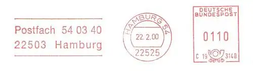 Freistempel C19 314B Hamburg - Postfach 540340 22503 Hamburg (#834)