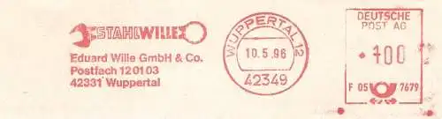 Freistempel F05 7679 Wuppertal - STAHL WILLE / Edurad Wille GmbH & Co. (Abb. Schraubenschlüssel) (#854)