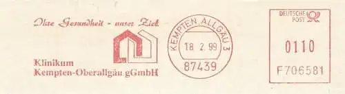 Freistempel F706581 Kempten, Allgäu - Klinikum Kempten-Oberallgäu gGmbH / Ihre Gesundheit - unser Ziel (#910)