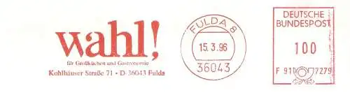 Freistempel F91 7279 Fulda - wahl! für Großküchen und Gastronomie (#1056)