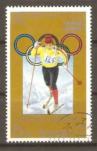 Briefmarke Korea-Nord Mi.Nr. 1684 o Olympische Winterspiele Sapporo (1972) und Innsbruck (1976) / Skilanglauf #2024473