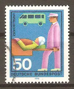 Briefmarke BRD Mi.Nr. 633 o Freiwillige Hilfsdienste 1970 / Unfallschutz #