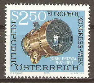 Briefmarke Österreich Mi.Nr. 1428 ** Europhotkongress Wien 1973 / Fotografisches Objektiv von Josef Petzval #2024500