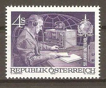 Briefmarke Österreich Mi.Nr. 1427 ** 50 Jahre Interpol 1973 / Polizeifunker #2024503