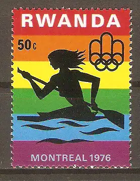 Briefmarke Ruanda Mi.Nr. 825 ** Olympische Sommerspiele Montreal 1976 / Einerkajak Damen #