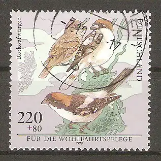 Briefmarke BRD Mi.Nr. 2019 o Bedrohte Vogelarten 1998 / Rotkopfwürger (Lanius senator) #2024524