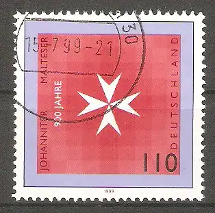 Briefmarke BRD Mi.Nr. 2047 o 900 Jahre Johanniter- und Malteserorden 1999 / Johanniter- bzw. Malteserkreuz #2024526