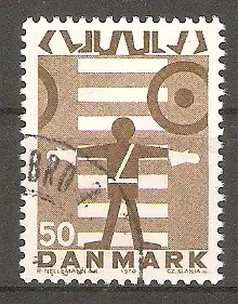 Briefmarke Dänemark Mi.Nr. 492 o Verkehrssicherheit 1970 / Fußgängerüberweg, Schülerlotse, Räder #