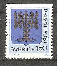 Briefmarke Schweden Mi.Nr. 1279 o Provinzwappen 1984 / Blekinge #2024538