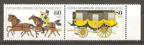 Briefmarke BRD Mi.Nr. 1255-1256 ** ZUSAMMENDRUCK / Internationale Briefmarkenausstellung MOPHILA Hamburg 1985 / Kompletter Satz ! #2024560