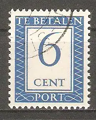 Briefmarke Niederlande Portomarke Mi.Nr. 84 X o Ziffern im Rechteck 1950 #