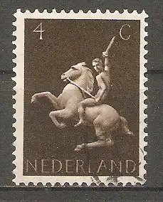 Briefmarke Niederlande Mi.Nr. 410 o Germanische Symbole und Seehelden 1943 / Reiter #