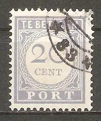 Briefmarke Niederlande Portomarke Mi.Nr. 59 A o (gez K 12½) Kleine Ziffern und Wertangabe im Kreis mit Gliederkette 1920 #