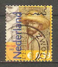 Briefmarke Niederlande Mi.Nr. 2083 o 150. Geburtstag von Vincent van Gogh 2003 / Selbstbildnis mit Strohhut #