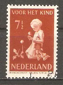 Briefmarke Niederlande Mi.Nr. 379 o Voor het Kind 1940 / Kind mit Pusteblume (Löwenzahn) #