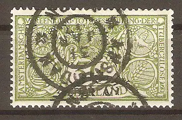 Briefmarke Niederlande Mi.Nr. 70 ◍ (Bogenentwertung) Amsterdamer Vereinigung zum Kampf gegen die Tuberkulose 1906 #