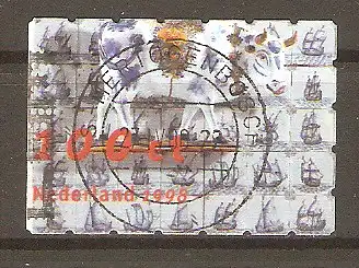 Briefmarke Niederlande Mi.Nr. 1642 o Delfter Fayencen 1998 / Porzellankuh, Keramikfliesen mit Segelschiffmotiven #