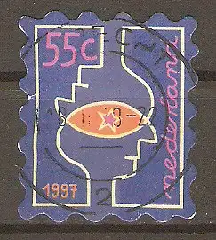 Briefmarke Niederlande Mi.Nr. 1636 o Dezembermarken 1997 / Sich überschneidende Köpfe & Stern #