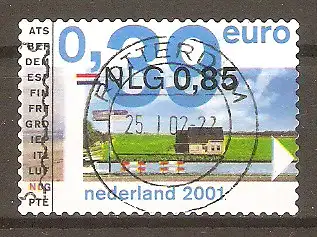 Briefmarke Niederlande Mi.Nr. 1901 o Einführung der Euro-Münzen und -Banknoten 2001 / Kanalufer #