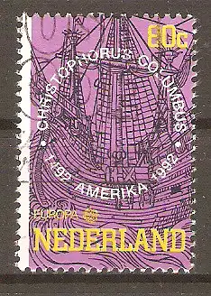 Briefmarke Niederlande Mi.Nr. 1442 o Europa CEPT 1992 - 500. Jahrestag der Entdeckung von Amerika / Segelschiff (15. Jh.) #