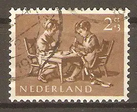 Briefmarke Niederlande Mi.Nr. 649 o Voor het Kind 1954 / Kinder kleben Papierketten (Fröbelarbeit) #