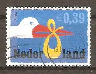 Briefmarke Niederlande Mi.Nr. 1974 o Geburtsanzeigen 2002 / Storch bringt Baby #