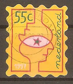 Briefmarke Niederlande Mi.Nr. 1635 o Dezembermarken 1997 / Sich überschneidende Köpfe & Stern #